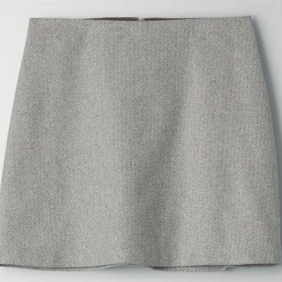 WILFRED NEW CLASSIC MINI SKIRT in SIZE 0 LT GREY SPECKLED TWD - Picture 2 of 8